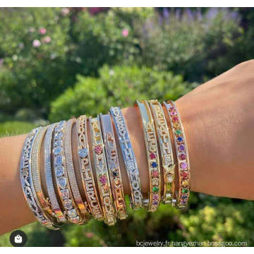 Shangjie OEM Pulsera Gold Gold plaqué Custom Bangle Copper Charms Slide Braceuses Sliding Lettres Bracelets Bracelets
